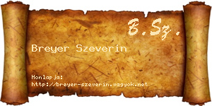 Breyer Szeverin névjegykártya